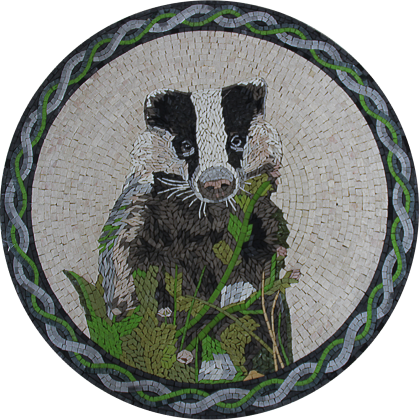 Beaver Mosaic Round Mural