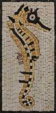 AN283 Gold & black sea horse Mosaic