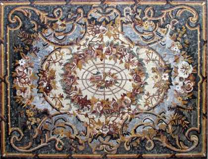 CR3 Artistic Floral Design on Black Background Mosaic