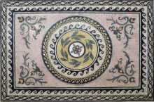 CR47 Floral Gold with Waves & Braided Border Mosaic