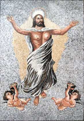 Resurrection Jesus Christ Stands Victorious Mosaic