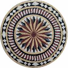 MD62 Sunflower with Circular White Border Mosaic