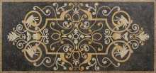 Classic Black and Yellow Floor Mosaic Rug
