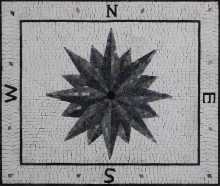 Floor Nautical Compass Mosaic Rug